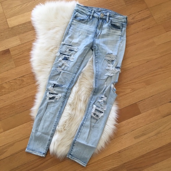 American Eagle Outfitters Denim - American Eagle super Stretch X Destroyed Jegging